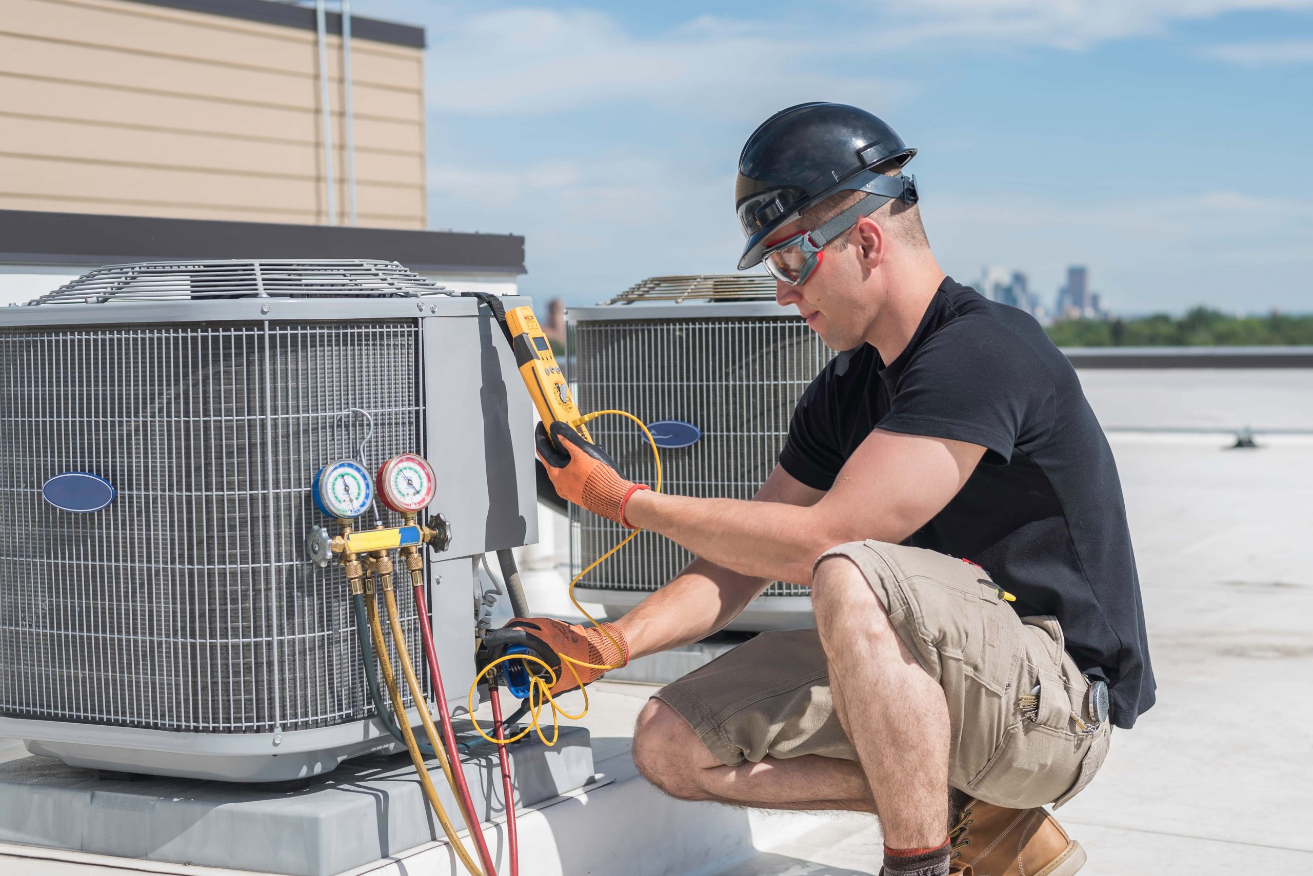 HVAC technician at work